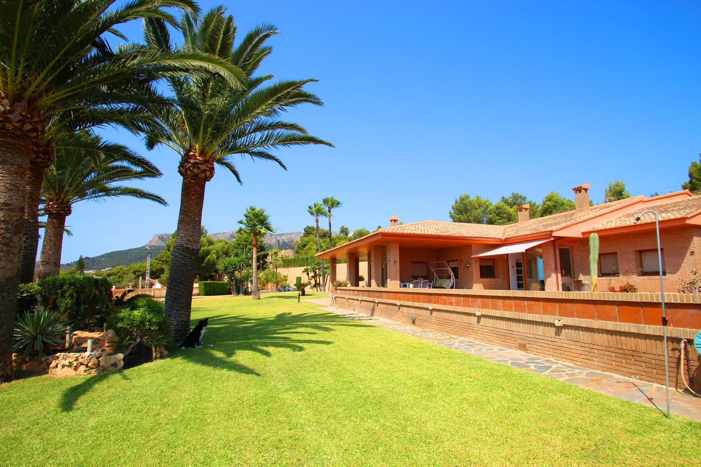 Villa de luxe située à Calpe, avec 5 chambres, 5 salles de bains, 12 000 m2 de terrain avec jardin et piscine intérieure.