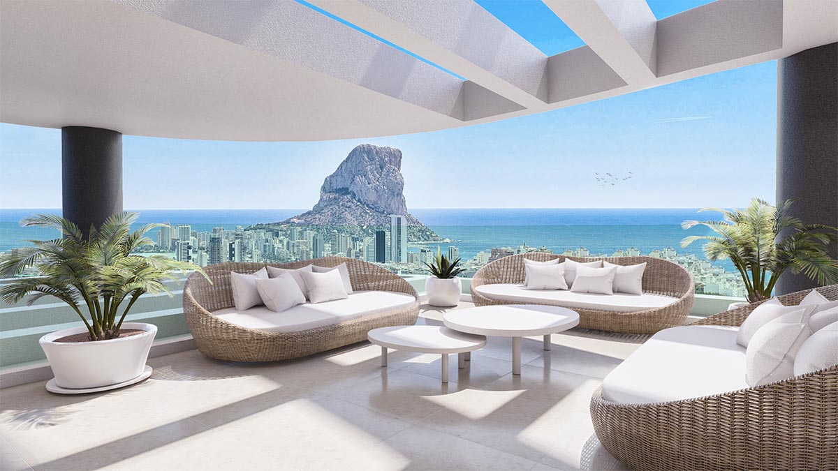 New building in Calpe, INFINIUM III development in Calpe, new flats with 3 bedrooms and large terraces.